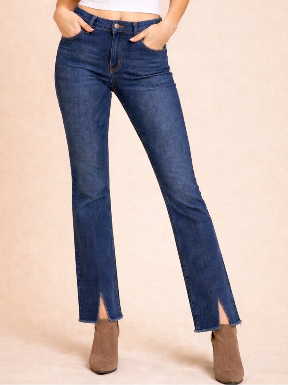Paige Hoxton Slim Jeans Size 27 Jorah Wash Raw Step Hem Dark Denim